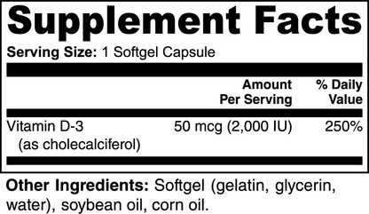 Vitamin D3 2,000 IU - Bordin Health™ Store